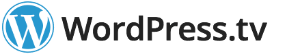 WordPress.tv logo with blue and black design