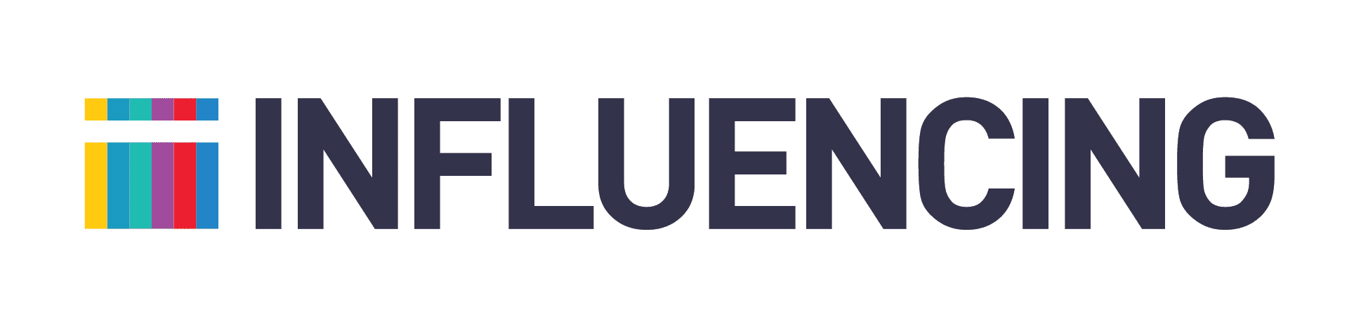 Influencing logo with colorful bars